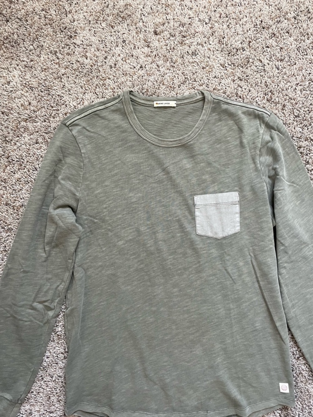 Marine Layer Vintage Heavy Slub Picket Long Sleeve Tee